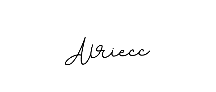 How to make Alriecc name signature. Use BallpointsItalic-DORy9 style for creating short signs online. This is the latest handwritten sign. Alriecc signature style 11 images and pictures png