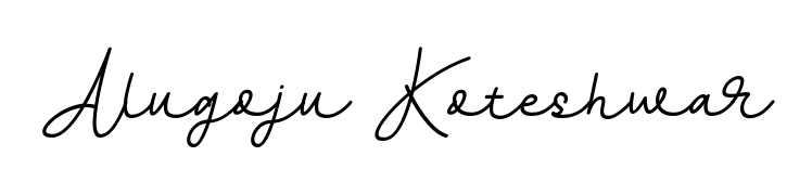 Master the art of signing with Alugoju Koteshwar written in fluent BallpointsItalic-DORy9 script. A great template to practice and refine your handwriting. Alugoju Koteshwar signature style 11 images and pictures png