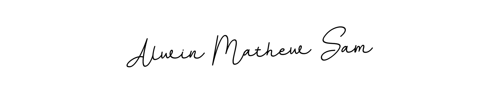 Design your own signature with our free online signature maker. With this signature software, you can create a handwritten (BallpointsItalic-DORy9) signature for name Alwin Mathew Sam. Alwin Mathew Sam signature style 11 images and pictures png