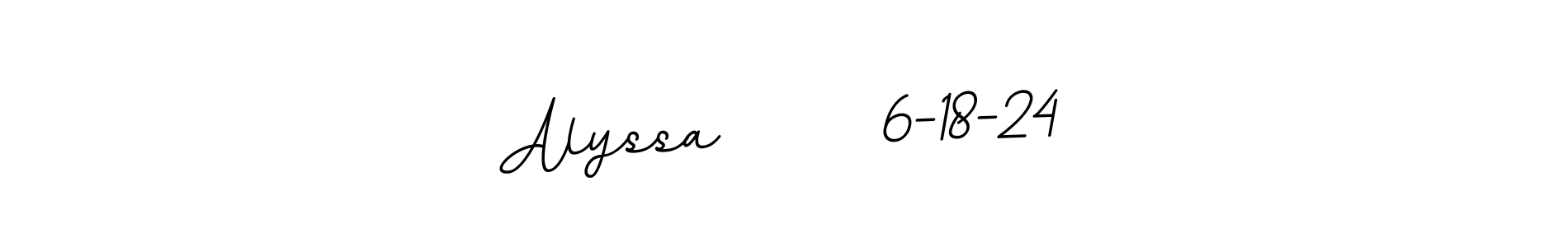 BallpointsItalic-DORy9 is a professional signature style that is perfect for those who want to add a touch of class to their signature. It is also a great choice for those who want to make their signature more unique. Get Alyssa      6-18-24 name to fancy signature for free. Alyssa      6-18-24 signature style 11 images and pictures png