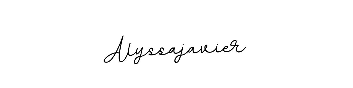 How to make Alyssajavier name signature. Use BallpointsItalic-DORy9 style for creating short signs online. This is the latest handwritten sign. Alyssajavier signature style 11 images and pictures png