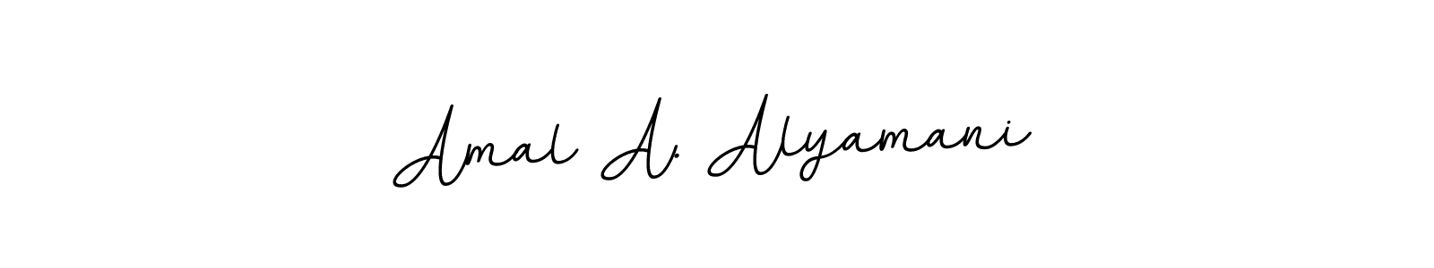 Create a beautiful signature design for name Amal A. Alyamani. With this signature (BallpointsItalic-DORy9) fonts, you can make a handwritten signature for free. Amal A. Alyamani signature style 11 images and pictures png