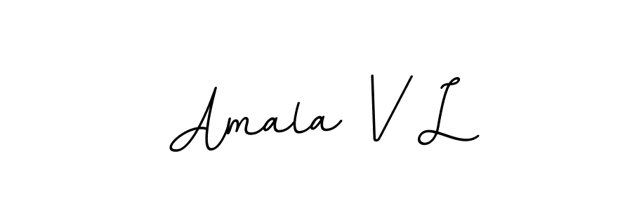 How to make Amala V L name signature. Use BallpointsItalic-DORy9 style for creating short signs online. This is the latest handwritten sign. Amala V L signature style 11 images and pictures png