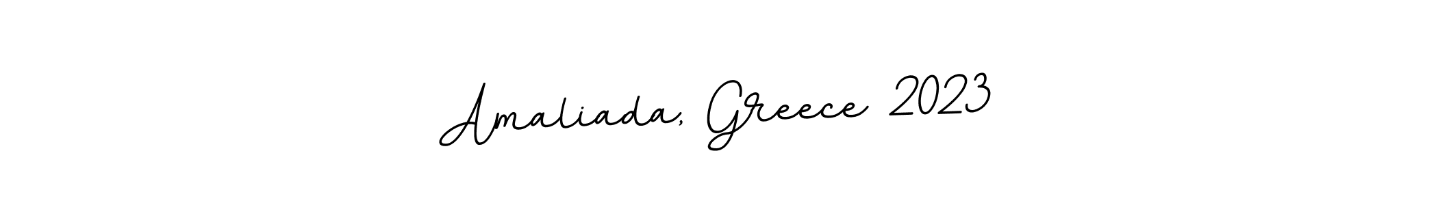 Use a signature maker to create a handwritten signature online. With this signature software, you can design (BallpointsItalic-DORy9) your own signature for name Amaliada, Greece 2023. Amaliada, Greece 2023 signature style 11 images and pictures png