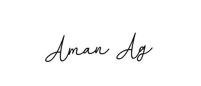 How to make Aman Ag name signature. Use BallpointsItalic-DORy9 style for creating short signs online. This is the latest handwritten sign. Aman Ag signature style 11 images and pictures png