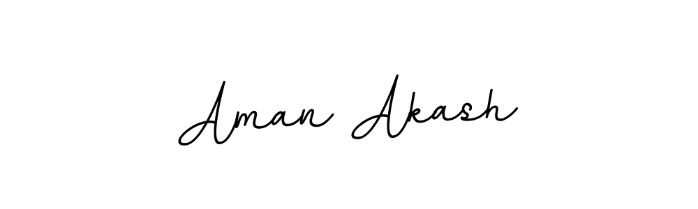 How to make Aman Akash name signature. Use BallpointsItalic-DORy9 style for creating short signs online. This is the latest handwritten sign. Aman Akash signature style 11 images and pictures png