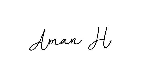 Use a signature maker to create a handwritten signature online. With this signature software, you can design (BallpointsItalic-DORy9) your own signature for name Aman H. Aman H signature style 11 images and pictures png