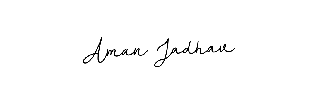 How to make Aman Jadhav name signature. Use BallpointsItalic-DORy9 style for creating short signs online. This is the latest handwritten sign. Aman Jadhav signature style 11 images and pictures png