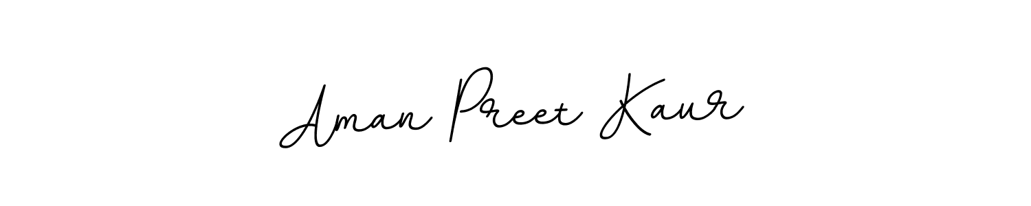 Create a beautiful signature design for name Aman Preet Kaur. With this signature (BallpointsItalic-DORy9) fonts, you can make a handwritten signature for free. Aman Preet Kaur signature style 11 images and pictures png