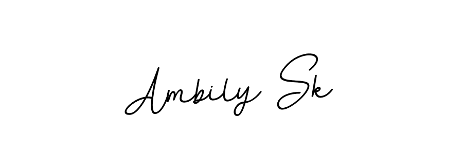 This is the best signature style for the Ambily Sk name. Also you like these signature font (BallpointsItalic-DORy9). Mix name signature. Ambily Sk signature style 11 images and pictures png