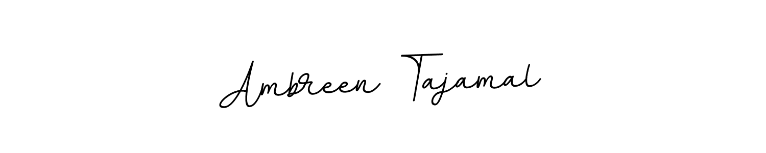 This is the best signature style for the Ambreen Tajamal name. Also you like these signature font (BallpointsItalic-DORy9). Mix name signature. Ambreen Tajamal signature style 11 images and pictures png