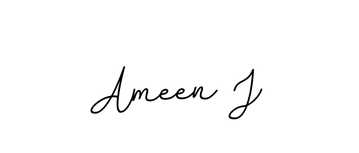 Design your own signature with our free online signature maker. With this signature software, you can create a handwritten (BallpointsItalic-DORy9) signature for name Ameen J. Ameen J signature style 11 images and pictures png