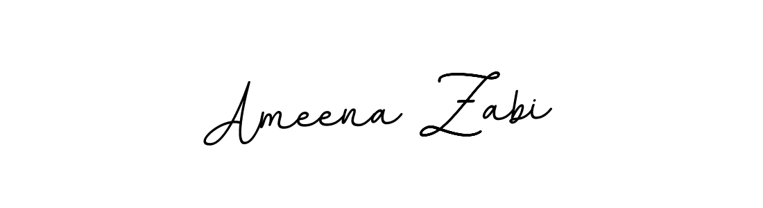 Make a beautiful signature design for name Ameena Zabi. With this signature (BallpointsItalic-DORy9) style, you can create a handwritten signature for free. Ameena Zabi signature style 11 images and pictures png