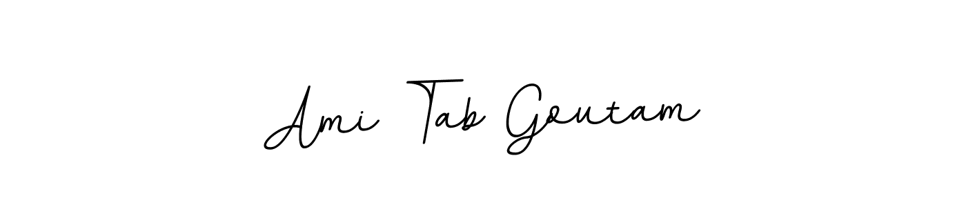 Create a beautiful signature design for name Ami Tab Goutam. With this signature (BallpointsItalic-DORy9) fonts, you can make a handwritten signature for free. Ami Tab Goutam signature style 11 images and pictures png