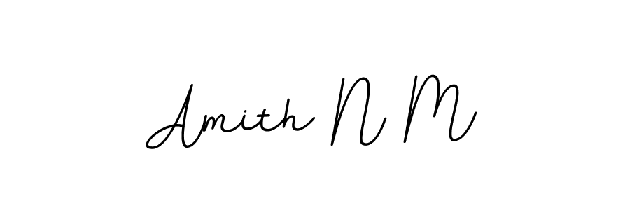 Use a signature maker to create a handwritten signature online. With this signature software, you can design (BallpointsItalic-DORy9) your own signature for name Amith N M. Amith N M signature style 11 images and pictures png