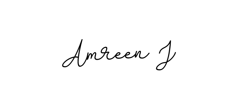 The best way (BallpointsItalic-DORy9) to make a short signature is to pick only two or three words in your name. The name Amreen J include a total of six letters. For converting this name. Amreen J signature style 11 images and pictures png