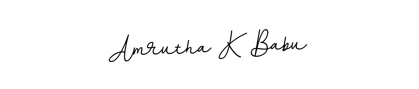 Use a signature maker to create a handwritten signature online. With this signature software, you can design (BallpointsItalic-DORy9) your own signature for name Amrutha K Babu. Amrutha K Babu signature style 11 images and pictures png