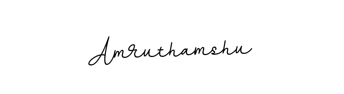 Use a signature maker to create a handwritten signature online. With this signature software, you can design (BallpointsItalic-DORy9) your own signature for name Amruthamshu. Amruthamshu signature style 11 images and pictures png