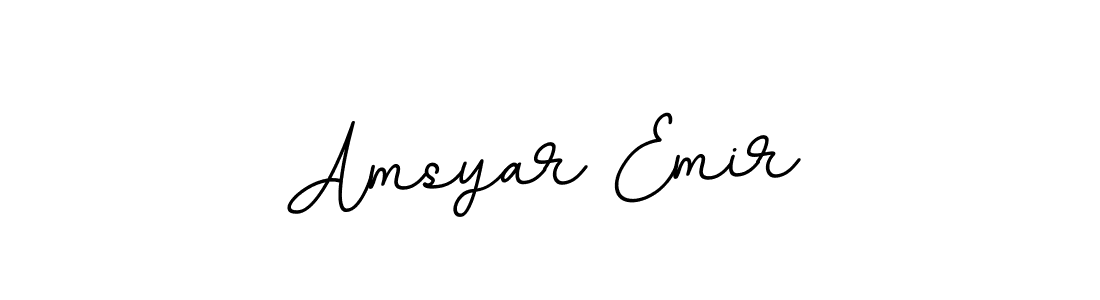 Create a beautiful signature design for name Amsyar Emir. With this signature (BallpointsItalic-DORy9) fonts, you can make a handwritten signature for free. Amsyar Emir signature style 11 images and pictures png