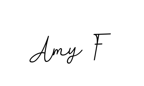 How to make Amy F name signature. Use BallpointsItalic-DORy9 style for creating short signs online. This is the latest handwritten sign. Amy F signature style 11 images and pictures png