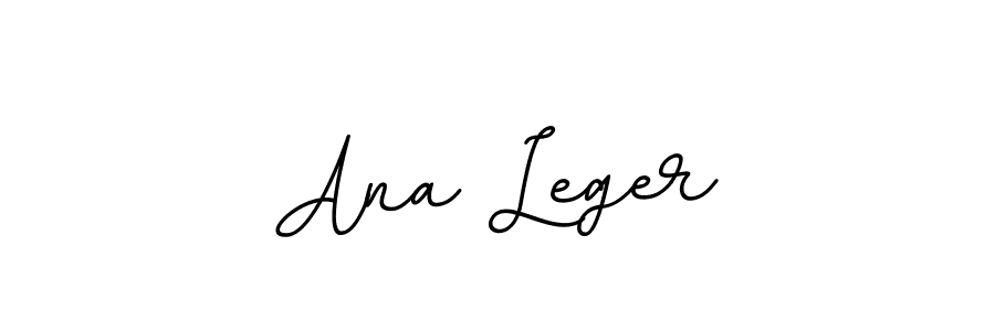 How to make Ana Leger name signature. Use BallpointsItalic-DORy9 style for creating short signs online. This is the latest handwritten sign. Ana Leger signature style 11 images and pictures png