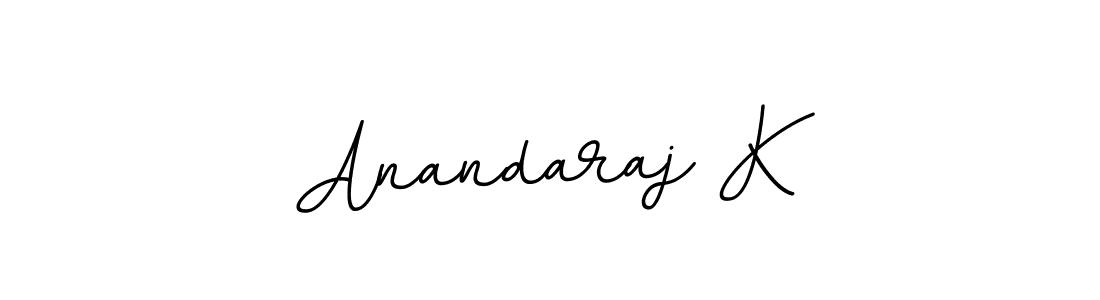 How to make Anandaraj K name signature. Use BallpointsItalic-DORy9 style for creating short signs online. This is the latest handwritten sign. Anandaraj K signature style 11 images and pictures png