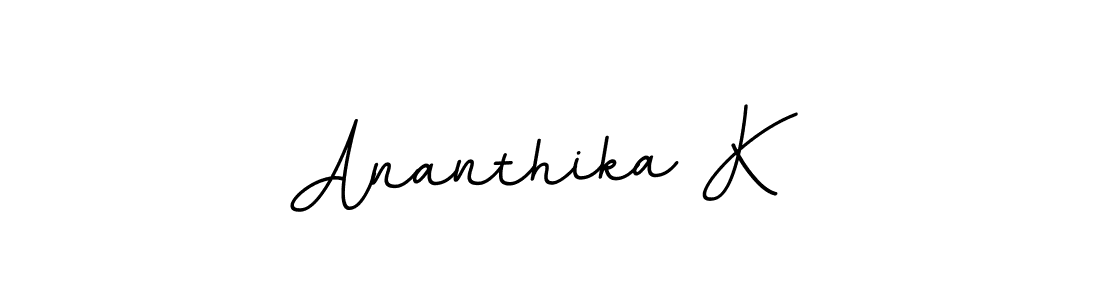 Design your own signature with our free online signature maker. With this signature software, you can create a handwritten (BallpointsItalic-DORy9) signature for name Ananthika K. Ananthika K signature style 11 images and pictures png