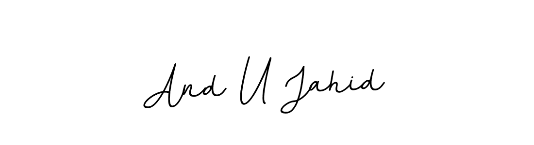 Create a beautiful signature design for name And U Jahid. With this signature (BallpointsItalic-DORy9) fonts, you can make a handwritten signature for free. And U Jahid signature style 11 images and pictures png