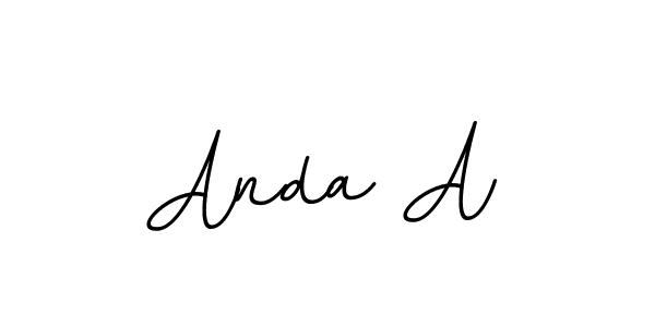 How to make Anda A name signature. Use BallpointsItalic-DORy9 style for creating short signs online. This is the latest handwritten sign. Anda A signature style 11 images and pictures png