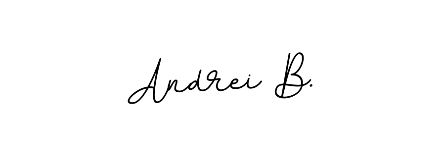 It looks lik you need a new signature style for name Andrei B.. Design unique handwritten (BallpointsItalic-DORy9) signature with our free signature maker in just a few clicks. Andrei B. signature style 11 images and pictures png