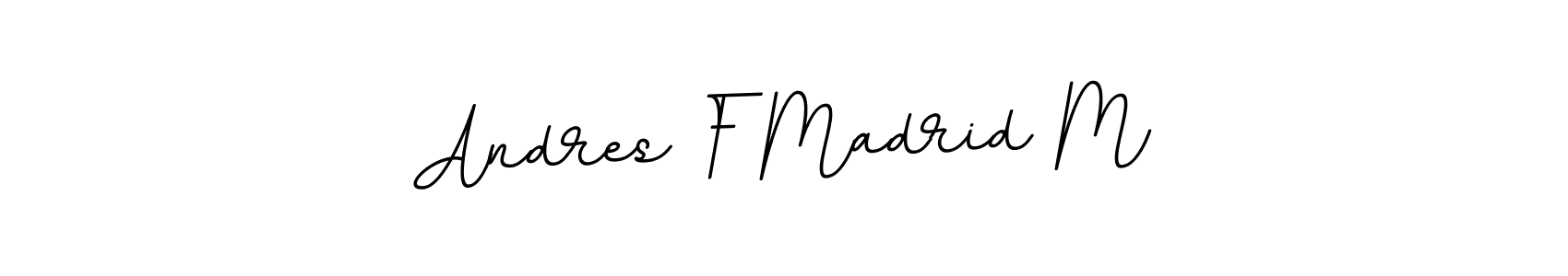 The best way (BallpointsItalic-DORy9) to make a short signature is to pick only two or three words in your name. The name Andres F Madrid M include a total of six letters. For converting this name. Andres F Madrid M signature style 11 images and pictures png