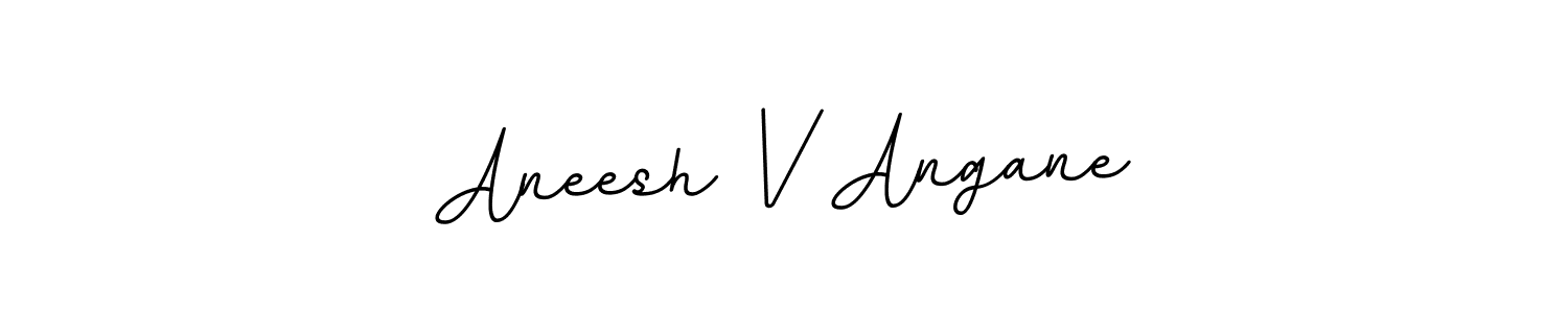 How to make Aneesh V Angane signature? BallpointsItalic-DORy9 is a professional autograph style. Create handwritten signature for Aneesh V Angane name. Aneesh V Angane signature style 11 images and pictures png