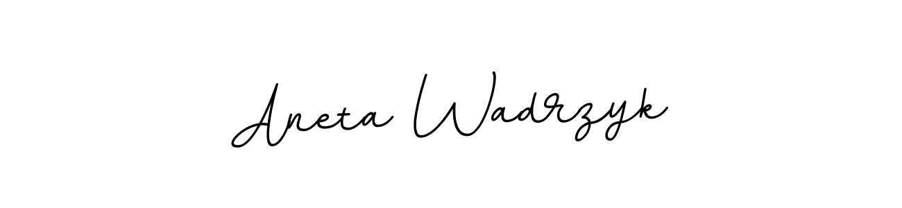 Design your own signature with our free online signature maker. With this signature software, you can create a handwritten (BallpointsItalic-DORy9) signature for name Aneta Wadrzyk. Aneta Wadrzyk signature style 11 images and pictures png