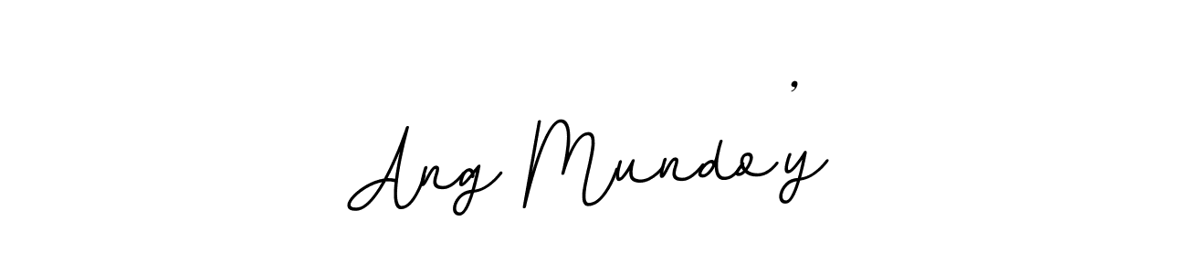 Create a beautiful signature design for name Ang Mundo’y. With this signature (BallpointsItalic-DORy9) fonts, you can make a handwritten signature for free. Ang Mundo’y signature style 11 images and pictures png