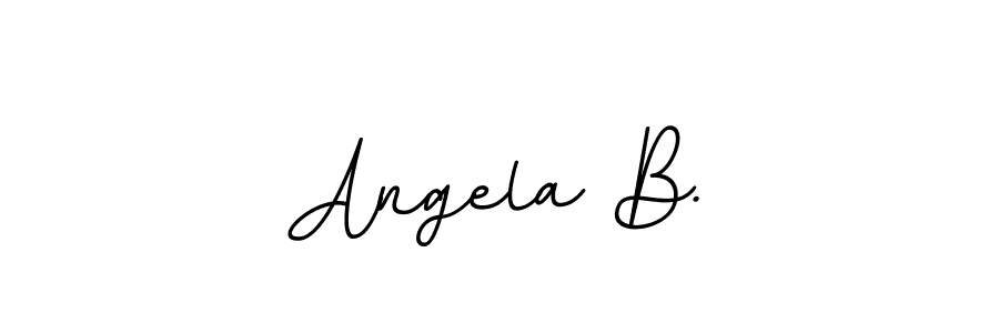 How to make Angela B. name signature. Use BallpointsItalic-DORy9 style for creating short signs online. This is the latest handwritten sign. Angela B. signature style 11 images and pictures png