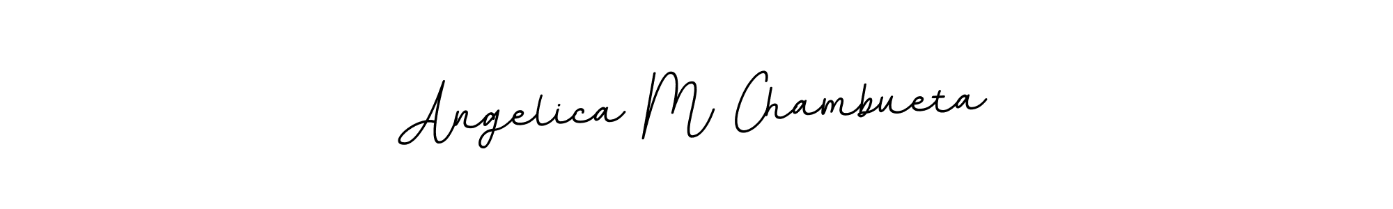 You should practise on your own different ways (BallpointsItalic-DORy9) to write your name (Angelica M Chambueta) in signature. don't let someone else do it for you. Angelica M Chambueta signature style 11 images and pictures png