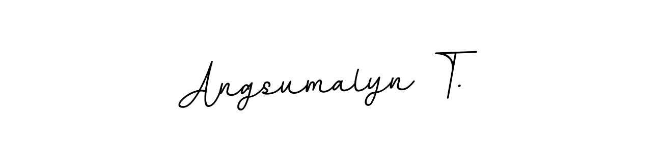 Also You can easily find your signature by using the search form. We will create Angsumalyn T. name handwritten signature images for you free of cost using BallpointsItalic-DORy9 sign style. Angsumalyn T. signature style 11 images and pictures png