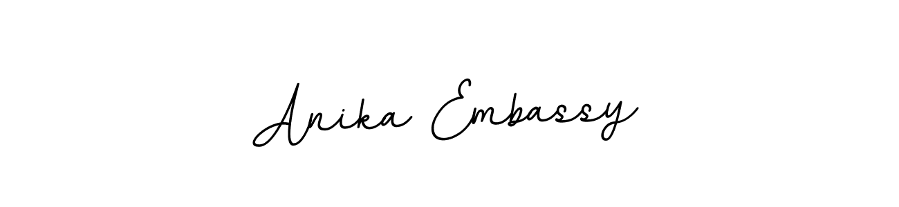 Create a beautiful signature design for name Anika Embassy. With this signature (BallpointsItalic-DORy9) fonts, you can make a handwritten signature for free. Anika Embassy signature style 11 images and pictures png