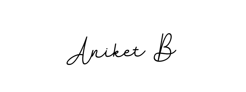 How to make Aniket B name signature. Use BallpointsItalic-DORy9 style for creating short signs online. This is the latest handwritten sign. Aniket B signature style 11 images and pictures png