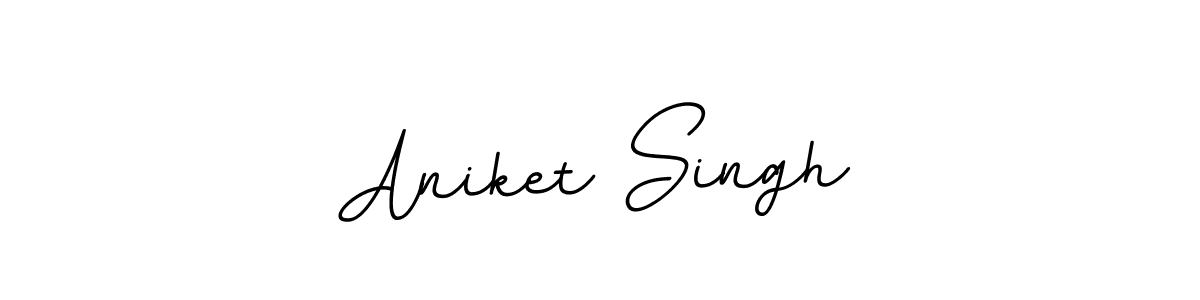 How to make Aniket Singh name signature. Use BallpointsItalic-DORy9 style for creating short signs online. This is the latest handwritten sign. Aniket Singh signature style 11 images and pictures png