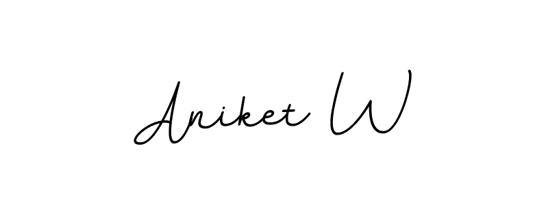 Also we have Aniket W name is the best signature style. Create professional handwritten signature collection using BallpointsItalic-DORy9 autograph style. Aniket W signature style 11 images and pictures png