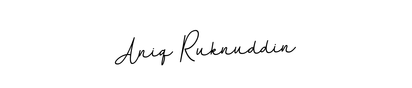 BallpointsItalic-DORy9 is a professional signature style that is perfect for those who want to add a touch of class to their signature. It is also a great choice for those who want to make their signature more unique. Get Aniq Ruknuddin name to fancy signature for free. Aniq Ruknuddin signature style 11 images and pictures png