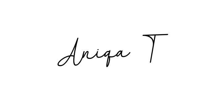 Make a beautiful signature design for name Aniqa T. With this signature (BallpointsItalic-DORy9) style, you can create a handwritten signature for free. Aniqa T signature style 11 images and pictures png