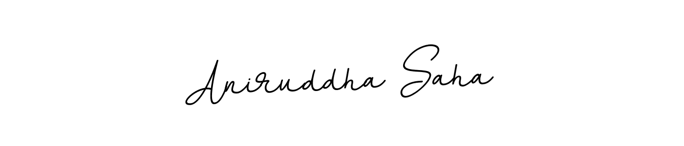 How to make Aniruddha Saha name signature. Use BallpointsItalic-DORy9 style for creating short signs online. This is the latest handwritten sign. Aniruddha Saha signature style 11 images and pictures png