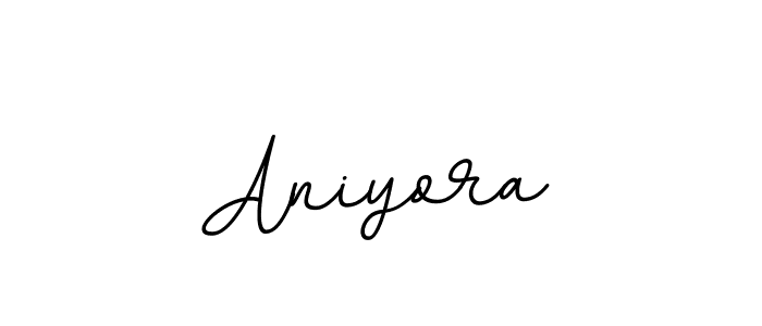 Use a signature maker to create a handwritten signature online. With this signature software, you can design (BallpointsItalic-DORy9) your own signature for name Aniyora. Aniyora signature style 11 images and pictures png