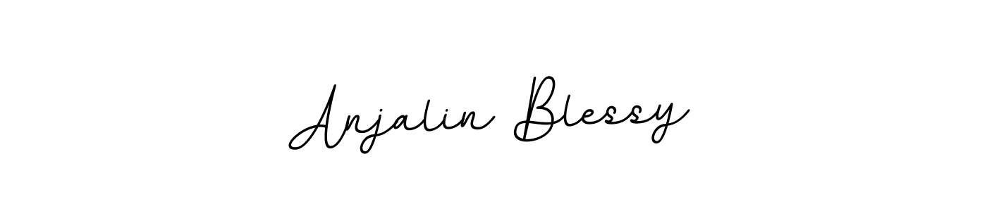 This is the best signature style for the Anjalin Blessy name. Also you like these signature font (BallpointsItalic-DORy9). Mix name signature. Anjalin Blessy signature style 11 images and pictures png