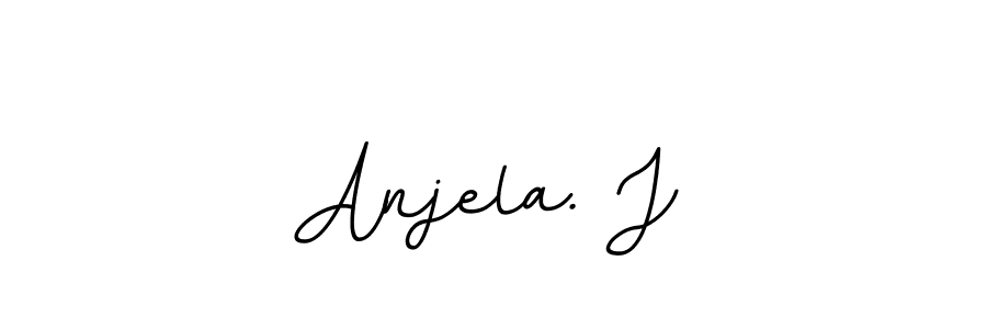 The best way (BallpointsItalic-DORy9) to make a short signature is to pick only two or three words in your name. The name Anjela. J include a total of six letters. For converting this name. Anjela. J signature style 11 images and pictures png