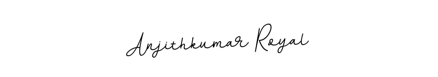 How to make Anjithkumar Royal name signature. Use BallpointsItalic-DORy9 style for creating short signs online. This is the latest handwritten sign. Anjithkumar Royal signature style 11 images and pictures png