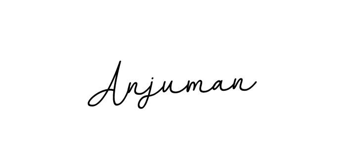 Use a signature maker to create a handwritten signature online. With this signature software, you can design (BallpointsItalic-DORy9) your own signature for name Anjuman. Anjuman signature style 11 images and pictures png