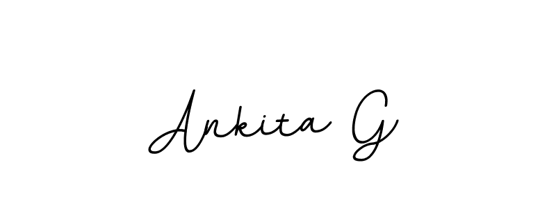 How to make Ankita G name signature. Use BallpointsItalic-DORy9 style for creating short signs online. This is the latest handwritten sign. Ankita G signature style 11 images and pictures png